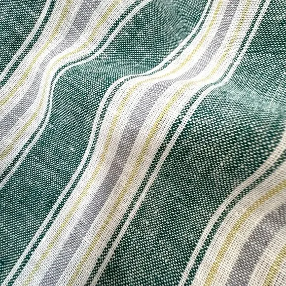 Womens Linen Blend Jumpsuit M Kelly Green Striped Wide Leg Sleeveless Tie Back - Picture 7 of 11